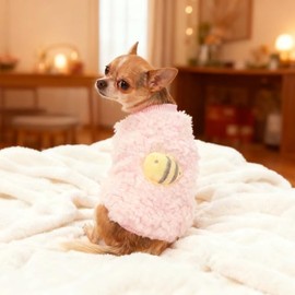FLAdorepet 3 paquetes de ropa de té para perros y gatos XXS para Chihuahua Yorkie, ropa de invierno cálida de forro polar para cachorros, chaleco para mini perros recién nacidos extra pequeños (3