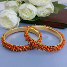 Efulgenz Beaded Bracelet Bangle Set Indian Wedding Party Bridal Bangle Set for Women Indian Bangle Set Fashion Costume Accessories Bollywood Jewelry