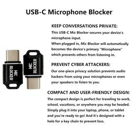Snblzhef Silver USB C MIC Lock for Microphone Sound Security on Laptop, Smartphone, Tablet Devices