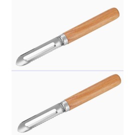 2 Stück Gemüseschäler,Potato Peeler,Vielseitig Multifunktions Gemüseschäler,Kartoffelschälmesser 16.3cm,Holzgriff Ideal für Obst & Gemüse,Spülmaschinengeeignet,Für Rechts- und Linkshänder geeignet