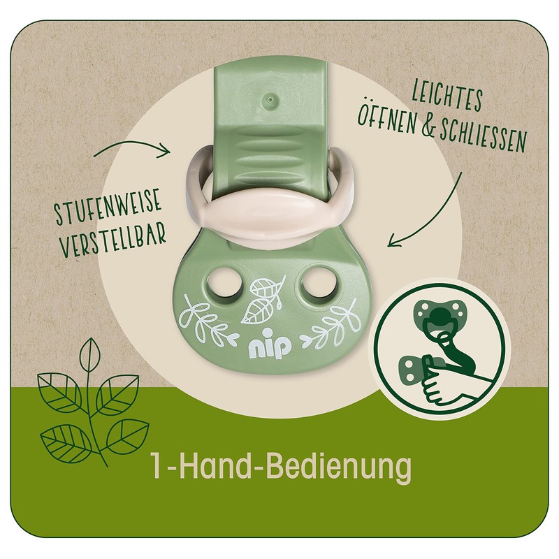 nip Stay Green Dummy Strap Made of 100% Organic Cotton,