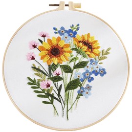 Traziewell Cross Stitch Kits for Beginners Embroidery Starter Kit with Pattern and Instructions Includes Embroidery Clothes Hoops Color Threads Needle Kit, 0118