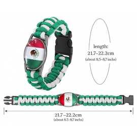 HARPERA Mexican Flag Color Bracelet, Proud Mexican Pride, Proud Mexican Pride, Men's Paracord Bracelet | Ideal for Hiking, Camping, Fishing & More | Stylish Design, Lightweight, and Gift-Ready