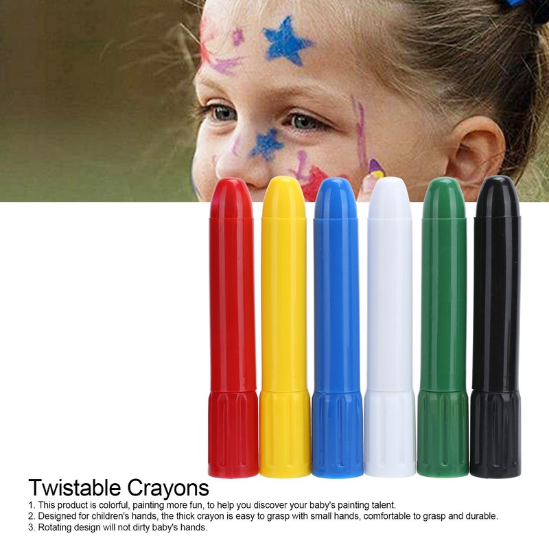 6pcs / box Face Painting Twistable Crayons Washable Face Painting