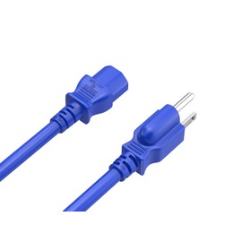 CableLeader 4ft 14 AWG Universal Power Cord IEC320 C13 to NEMA 5-15P, Extension Power Cord, Compatible with Computers, Monitors, Printers & TVs, Blue, Pack of 1
