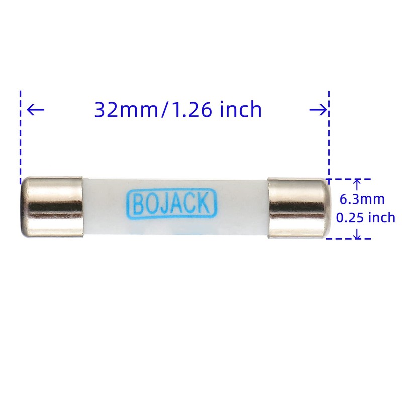 BOJACK Digital Multimeter Fuse 10A 600V DC Fast Acting Nickel-Plated