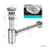 TSIBOMU Solid Brass Bathroom Sink P-Trap Complete Set, Adjustable 1-1/4