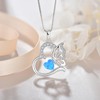 YIFSIY Butterfly Opal Necklace for Women 925 Sterling Silver Blue