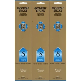 GONESH Incense No.8 Sticks 20 Sticks X 3 Pack (60 Count)