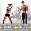 QWORK® 5Pcs Resistance Bands Set, 150LB/68kg Strength, with 2 Foam