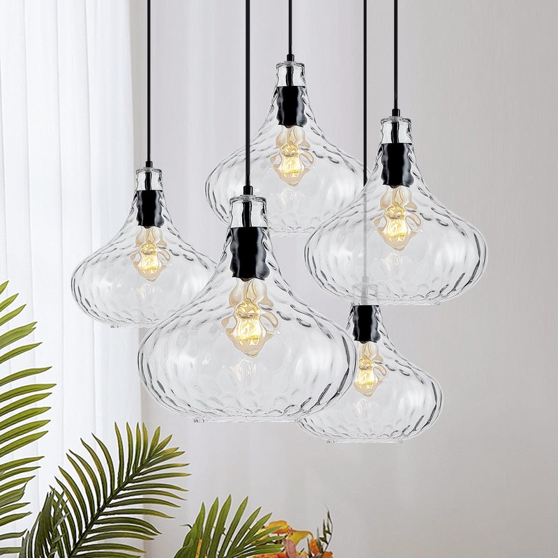 KOKAiZeeKi 11 Inch Kitchen Island Pendant Light – Blown Glass