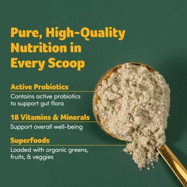 Purely Inspired Organic Green Powder Smoothie Mix, Tropical Mango Iced Tea Flavor (30 Servings) - Probiotics for Digestive Health with Spirulina & Chlorella for Gut Health - Vegan & Gluten-Free