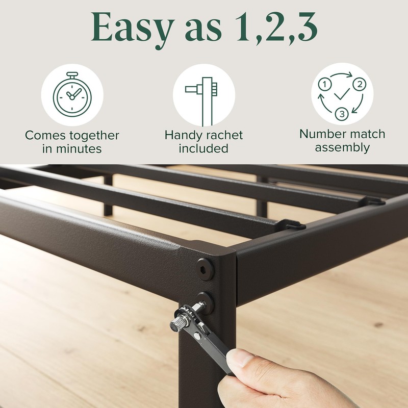 ZINUS ABEL 14 Inch Platform Bed Frame, Steel Slat Support,