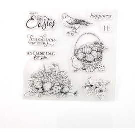 WooYangFun Happy Easter Day Swallow Rabbit Clear Stamp for Card Making Decoration and Scrapbooking