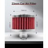 2Pcs Car Air Filter, Universal 23mm Air Intake Filter for