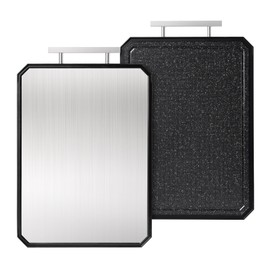 2 in 1 Stainless Steel Cutting Board with Handle Chopping Large Big Small Metal Carving Kitchen Meat Butcher Block no Titanium Wood Bamboo Glass Marble Stone Rubber Plastic Silicone Acrylic Teak Sink