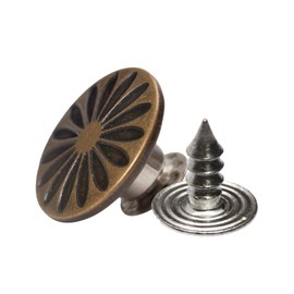 20 Set 17mm Replacement Jeans Buttons - Metal Snap Denim Buttons Kit with Rivets