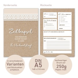 50 Cards Wedding Gift Time Capsule - Gift for Bride and Groom - Memory Cards - Vintage - Kraft Paper Look