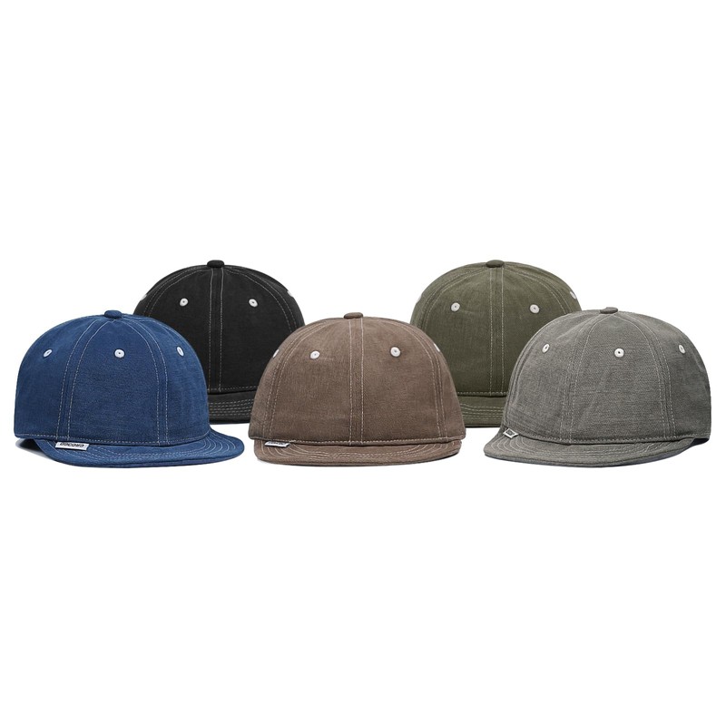 Croogo G-ASB03 Men's Cap, Short Brim, Soft, Breathable, Plain, Simple,