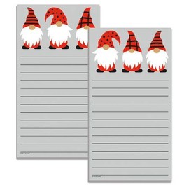 Christmas Gnomes Magnetic Notepads - Set of 2, 3-1/2 x 6-1/2" Each, Holiday, Gift Pad