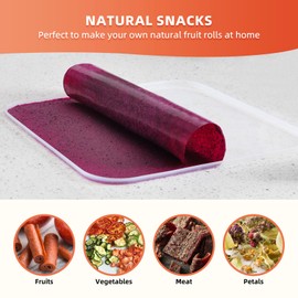 Septree Silicone Dehydrator Trays with Edge, Dehydrator Accessories, 4Pack BPA-Free Fruit Roll Sheets, Used for Dehydrated Food, Fruit Leather, Jerky, Herbs, Meat, Mushroom, Swiss Rolls,11" x 11"