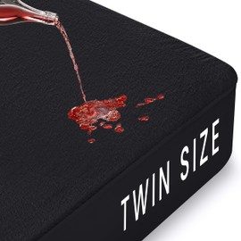 Utopia Bedding Waterproof Mattress Protector Twin Size, Viscose Made from Bamboo Mattress Cover, Breathable, Fitted Style with Stretchable Pockets (Black)