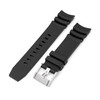 MiLTAT Black FKM Rubber Watch Strap 22mm Quick Release Curved