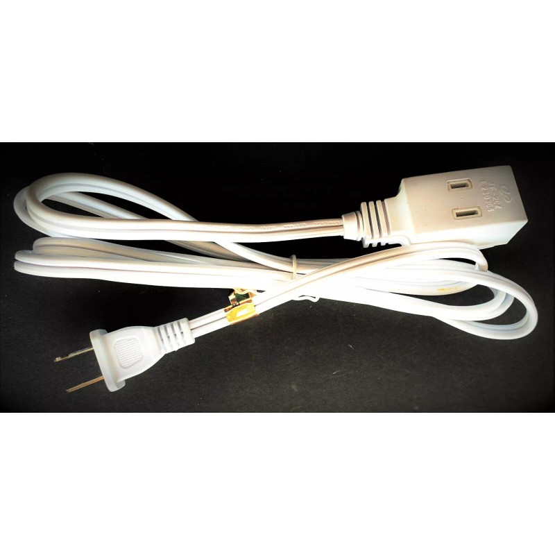 Powtech 4ft White Electrical Extension Cord Power Wire 2 Prong