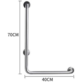 Shower Handicap Grab Bars for Bathroom Wall, L-Shaped Grab Bar, Stainless Steel Bathtub Safety Support Rail,Chromed Armrest,Elderly Disabled Toilet Anti-Skid Safety Handle, Towel Rack (Size : Right)
