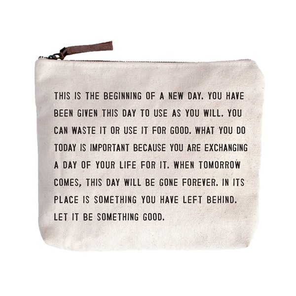 Sugarboo & Co. This Is The Beginning Canvas Zip Bag,