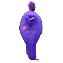Aufblasbarer Ganzkörperanzug, Aufblasbare Laufpuppe Aufblasbare Sumo-KostüM Polyester Wasserdicht Atmungsaktiv für Erwachsene 1,6-2,2 M mit Uni-Design für Parks Zoo Freizeit (purple)