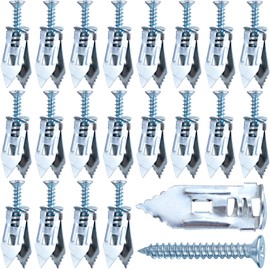 PAGOW 40 Pcs Self-Drilling Anchors, Anchors and Screws for Heavy Duty, Metal Screw Anchors Kit, No Drill and Holes in Wall (Silver, 0.47"x1.18")