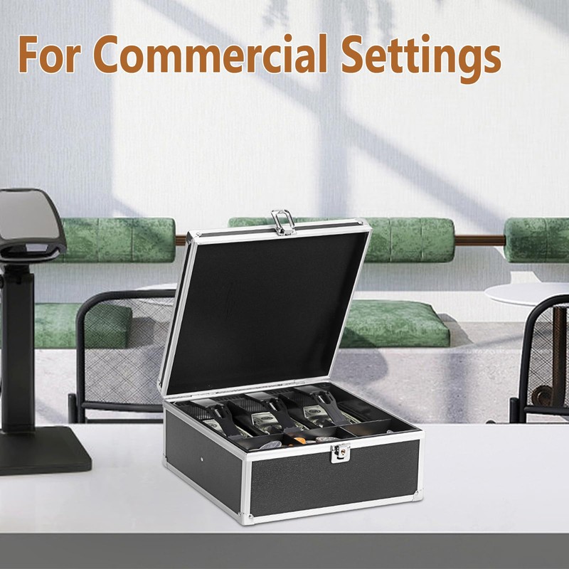 GUSHBIN Locking Cash Box Money Storage Box with Removable Tray