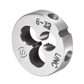 CoCud Round Threading Dies, #6-32 UNC Thread, 9SiCr Alloy Tool Steel Screw Milling Tools - (Applications: for Machine Thread Repair), 1-Piece