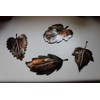 METAL WALL ART LEAFS (4) SMALL COPPER/BRONZE PLATED