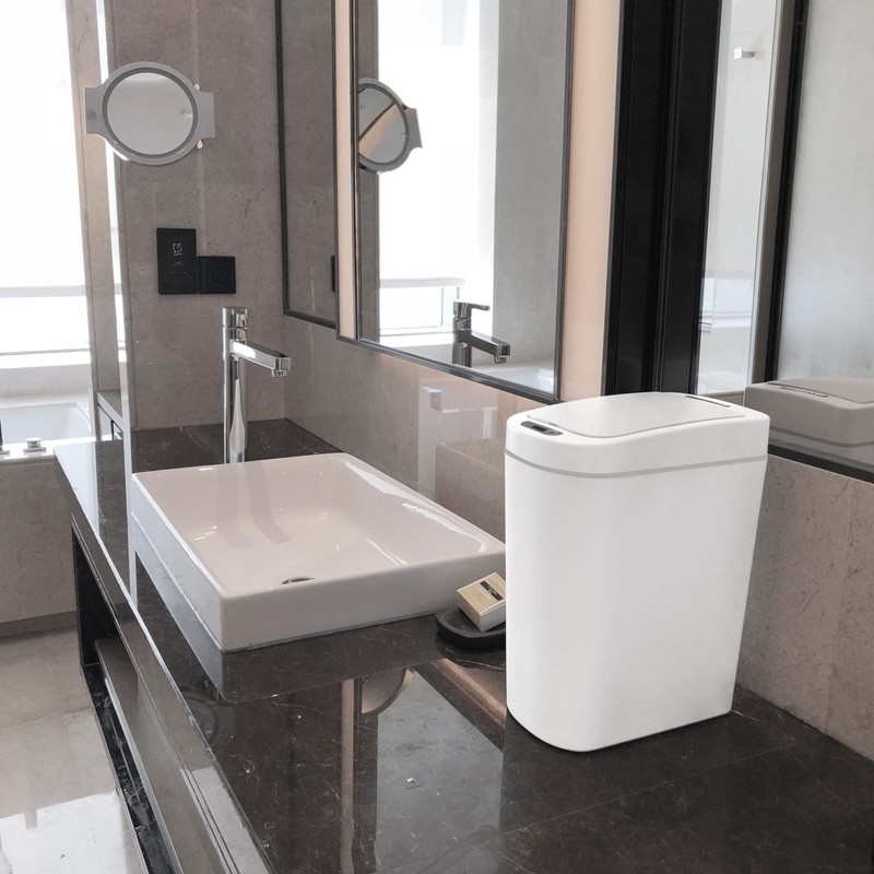 Ninestars 1.85 Gallon Trash Can, Plastic Motion Sensor Trash Can,