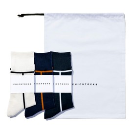 CHICSTOCKS Sixox Socks, Men's, Women's, Made in Nara, Men's 8.7 - 11.0 inches (22 - 28 cm), Set of 3 Pairs, Line: Classic