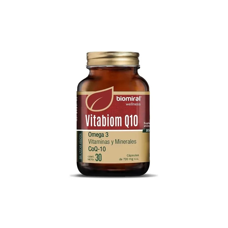 Biomiral Vitabiom Q10 Omega 3 Vitaminas Y Minerales 30 Caps
