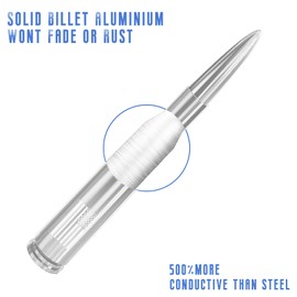 Bullet Antenna with Valve Stem Caps Mast for GM Chevy Silverado 1500 2500 3500 HD Ford F150 F250 F350 Denali Heavy Pickup Jeep AM/FM Truck Accessories (Chrome)-Anti Theft