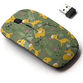 2.4G Wireless Mouse with Cute Pattern Design for All Laptops and Desktops with Nano Receiver - Cute Giraffes Cartoon