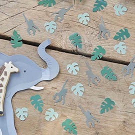 Ginger Ray Eco Safari Theme Jungle Leaf & Monkey Party Table Confetti Decoration