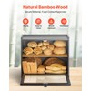 VEVOR Double Layer Bread Box for Kitchen Counter, Large Capacity
