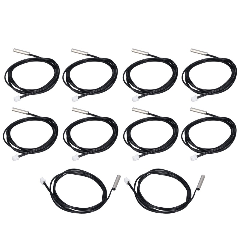 10Pcs Thermistor Sensor NTC Temp Temperature Probe 5x25mm Cylindrical Head