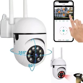 BAKEWAY Cámara de Seguridad Exterior WiFi HD 1080P IP66 Impermeable 360                                                                               