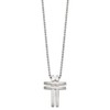 Real Stainless Steel Men's Brushed and 22in Cross Pendant Necklace