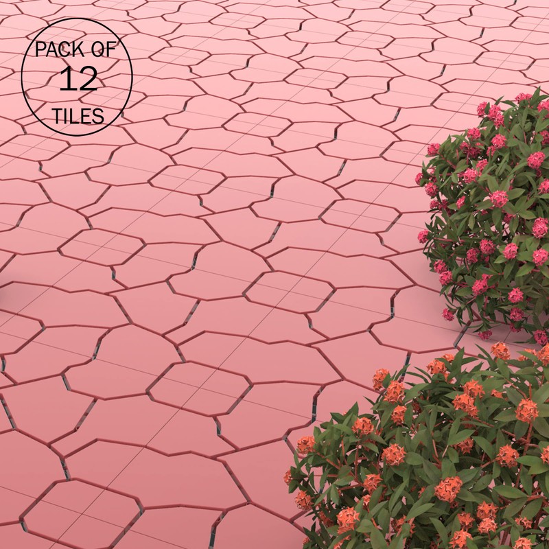 Pure Garden 12-Pack Polypropylene Interlocking Patio Deck Tiles - Weather-Resistant
