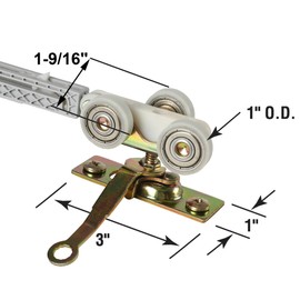2 Pack Bi-Direction Pocket Door Soft Close/Open Hanger Fits Johnson Part #1062 Replacement Kit, 1" Nylon Ball Bearing, 1-1/4" C.T.C, Min. 1" Thick Doors, 165lbs Capacity