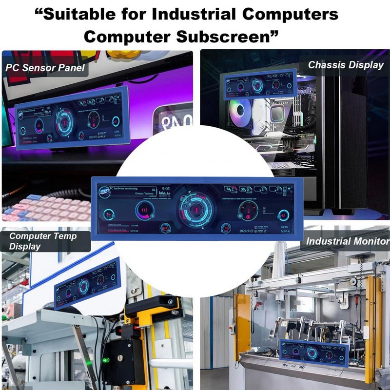 8.8 Inch PC Temperature Display Support Dynamic Theme Touchscreen Computer