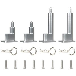 HobbyMarking 4Pcs Aluminum Body Mounts Stay Mounting Set for Tamiya Clod Buster Super ClodBuster 4x4x4 1/10 RC Truck Car Upgrades Replace Parts (Silver)