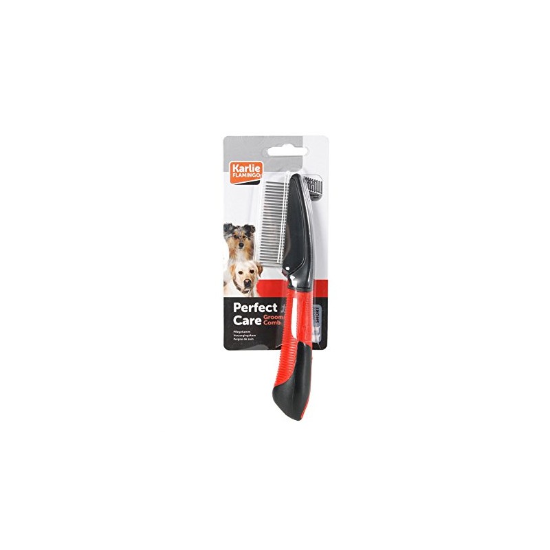 Karlie Flamingo Professional Comb with rotating Tines Middle Distance of